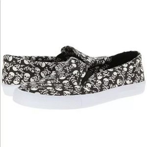 Betsey johnson skeleton skulls slip on shoes